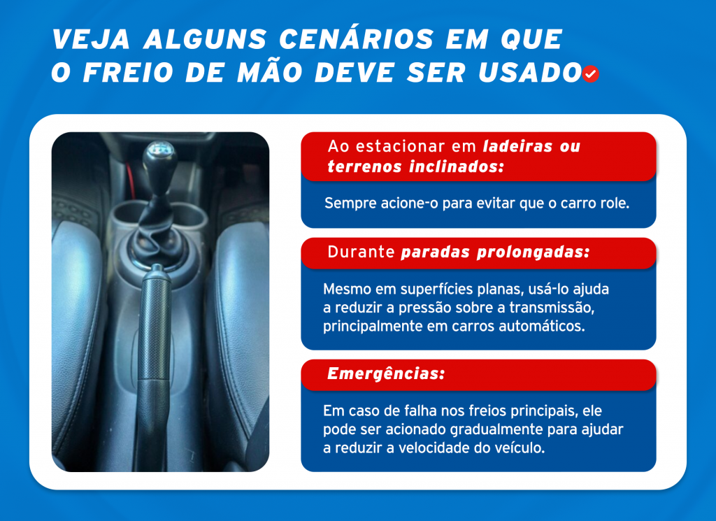 Freio de mão: aprenda como usar corretamente, quando acioná-lo e como manter o sistema sempre seguro e eficiente no seu carro.